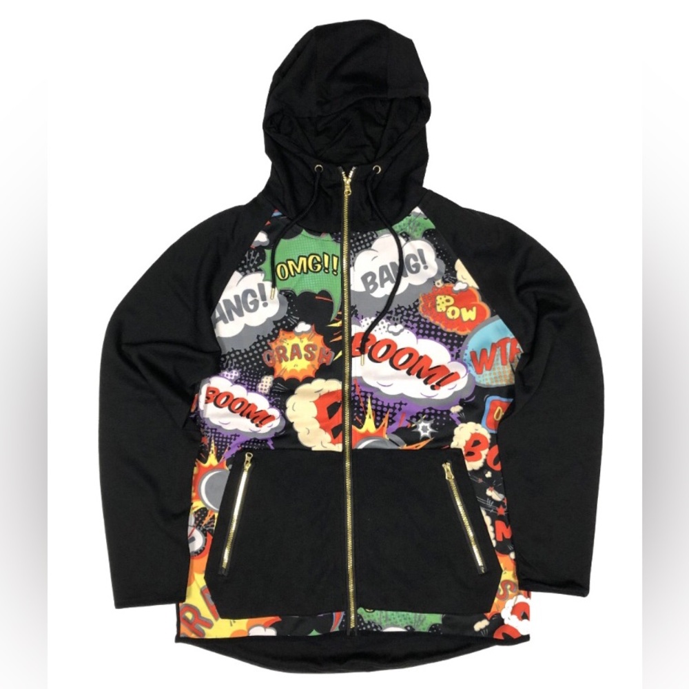 Royal Blue Tech Fleece Cartoon Athletic Hoodie and Pant Set 47064H
Color: Black